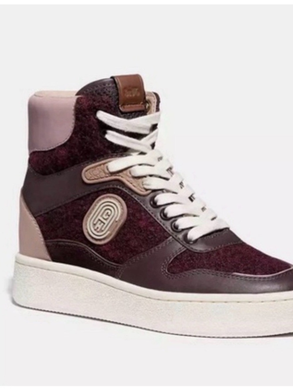 Coach Women's High-Top Sneaker — Burgundy & Blush